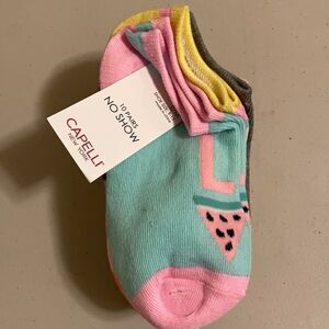 Capellini S/M watermelon No Show Socks 10 pack